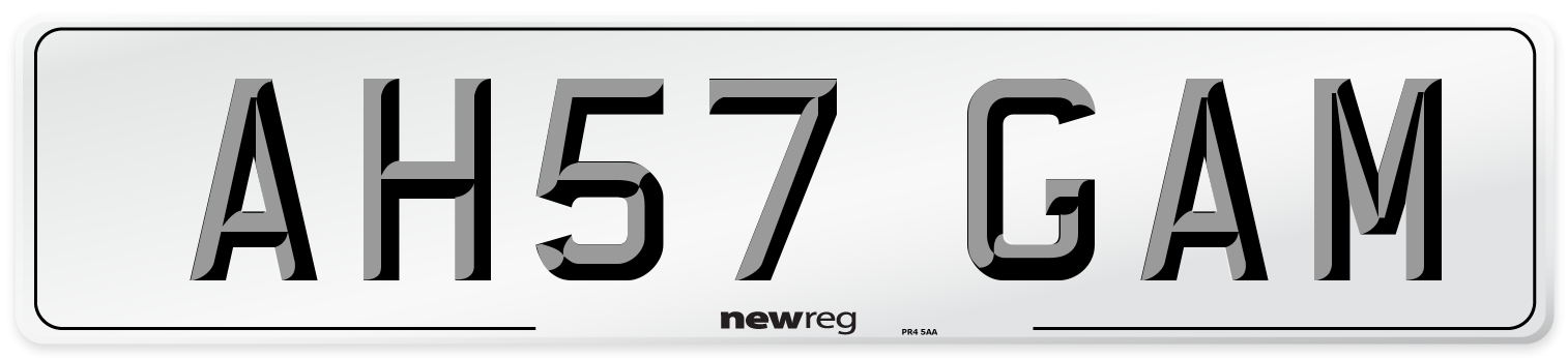 AH57 GAM Number Plate from New Reg